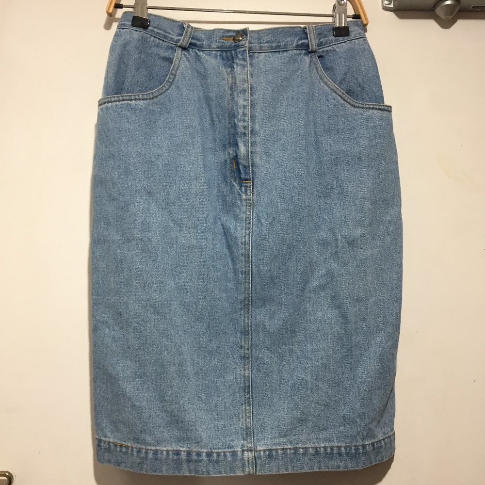 VINTAGE MISTER LEONARD MIDI DENIM SKIRTS SIZE 8